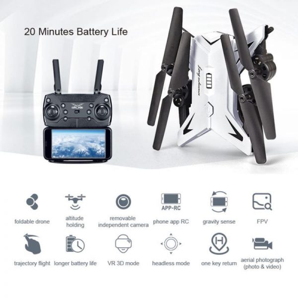 Foldable WIFI FPV RC Quadcopter Drone with 1080P 5.0MP Camera Selfie Drone